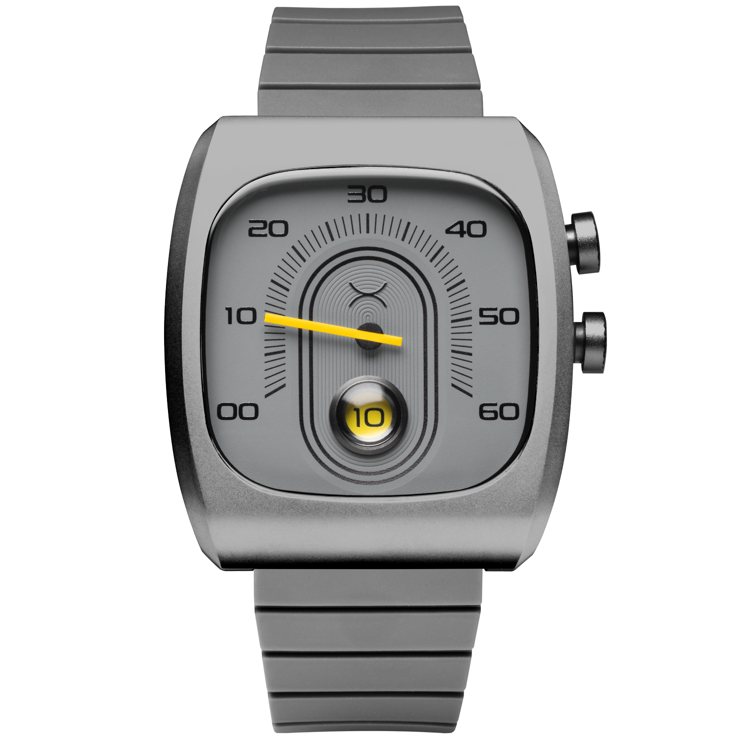 Retroscope Jump Hour Gray Yellow | Xeric.com – Xeric Watches