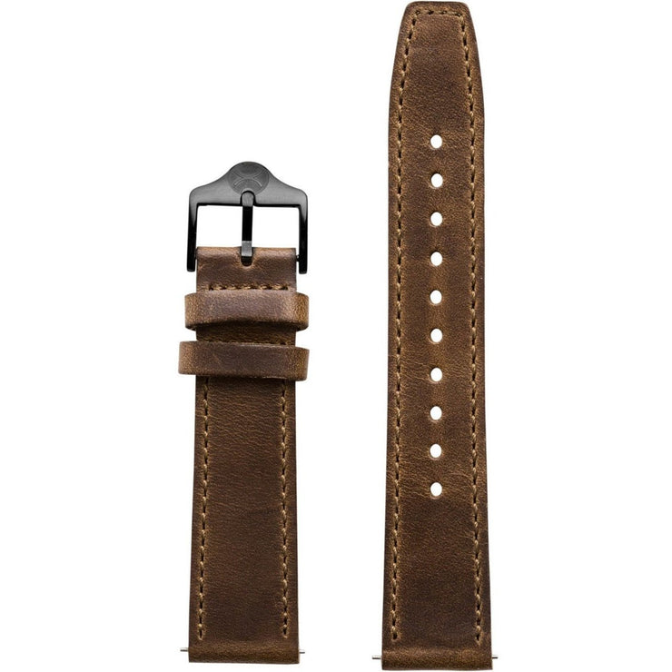 Xeric 20mm Horween Full Stitched Brown Gun Leather Strap