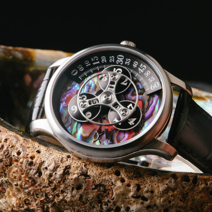 Triptych Automatic Wandering Hour Stone Edition Red Abalone