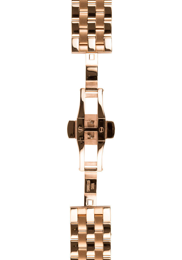 Xeric 20mm Rose Gold Polished Stainless Steel Strap