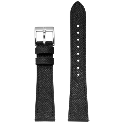 Xeric 20mm Saffiano Black Leather Strap Silver Buckle featured image