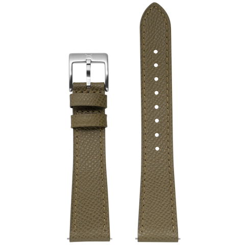 Xeric 20mm Saffiano Olive Leather Strap Silver Buckle featured image
