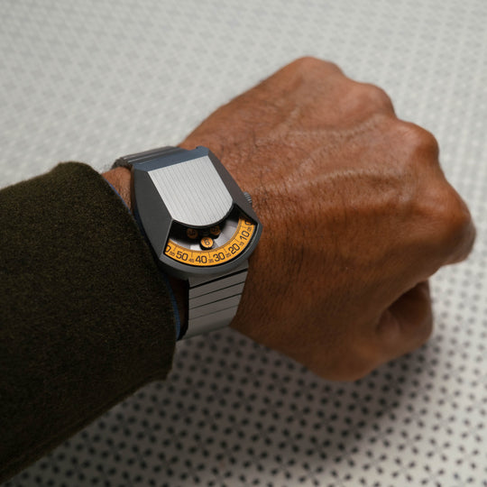 Retronaut Automatic Wandering Hour Matte Gunmetal Orange