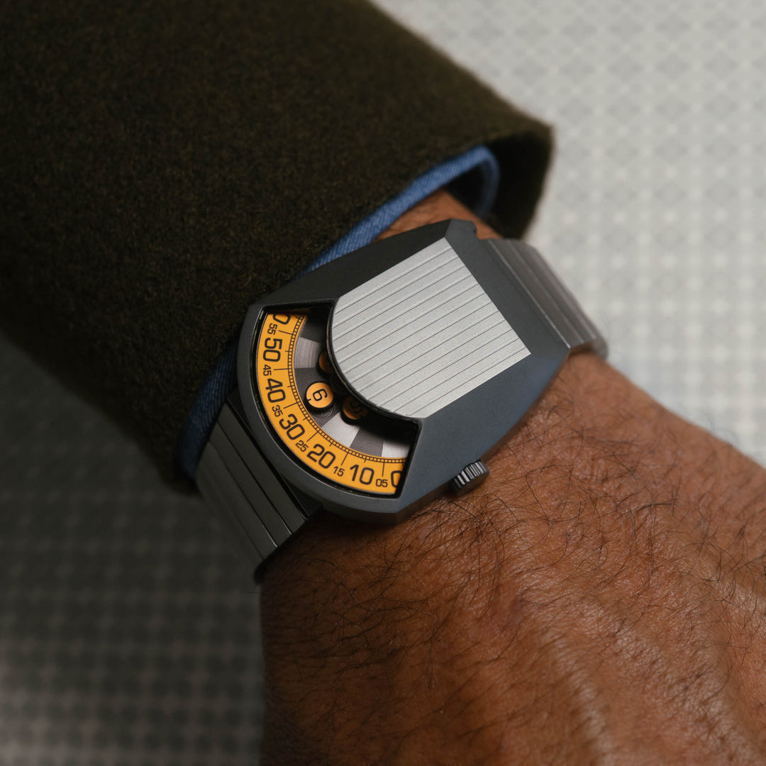 Retronaut Automatic Wandering Hour Matte Gunmetal Orange