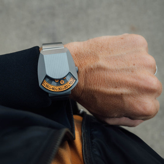 Retronaut Automatic Wandering Hour Matte Gunmetal Orange