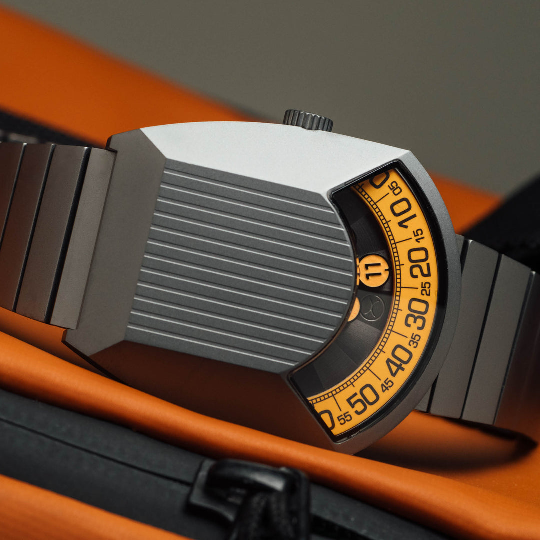 Retronaut Automatic Wandering Hour Matte Gunmetal Orange