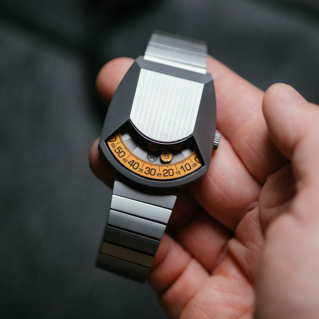 Retronaut Automatic Wandering Hour Matte Gunmetal Orange