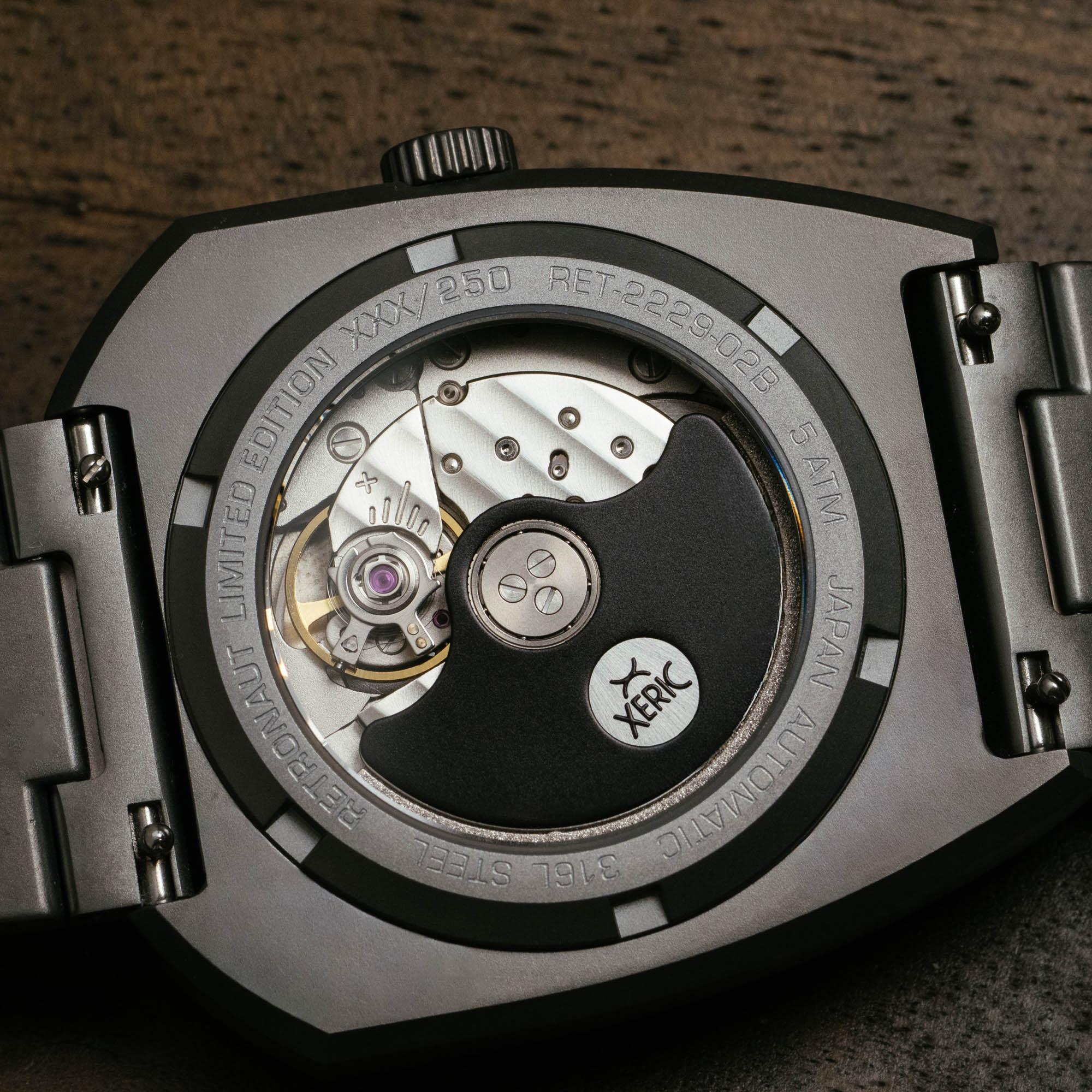 Retronaut Automatic Wandering Hour Matte Gunmetal Orange | Xeric