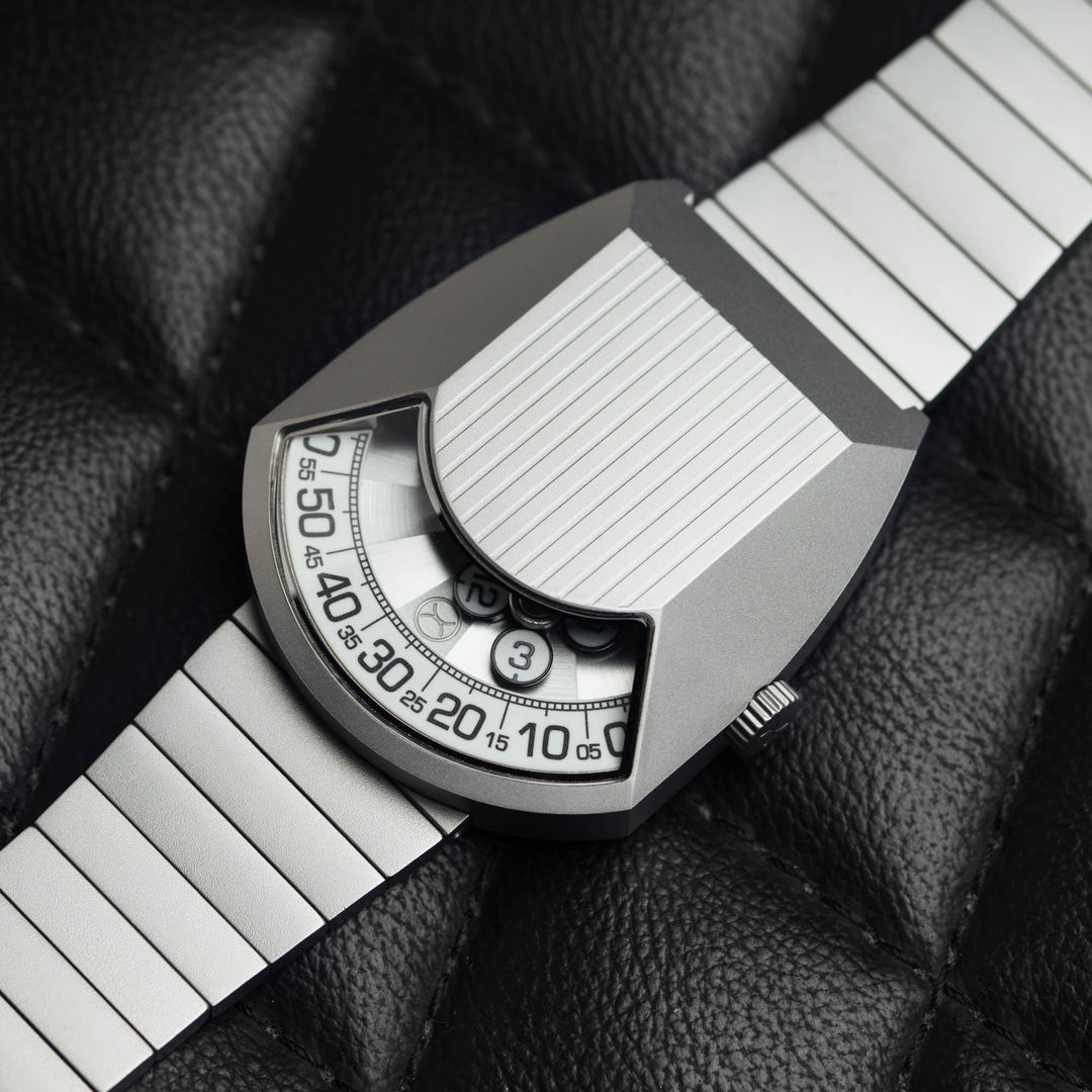 Retronaut Automatic Wandering Hour Matte Steel White