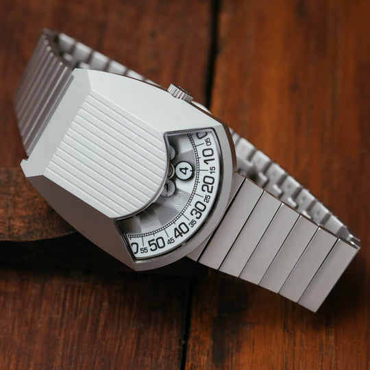 Retronaut Automatic Wandering Hour Matte Steel White