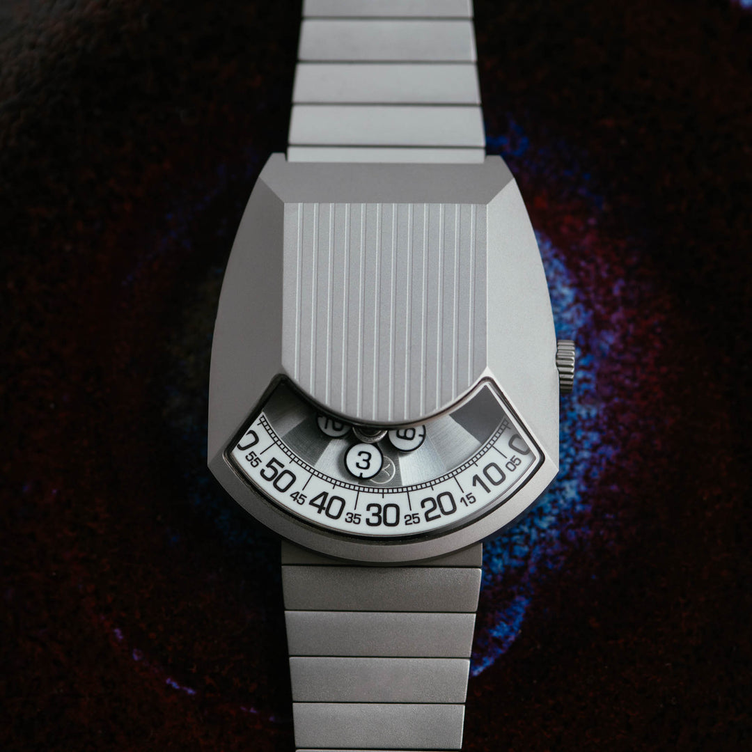 Retronaut Automatic Wandering Hour Matte Steel White