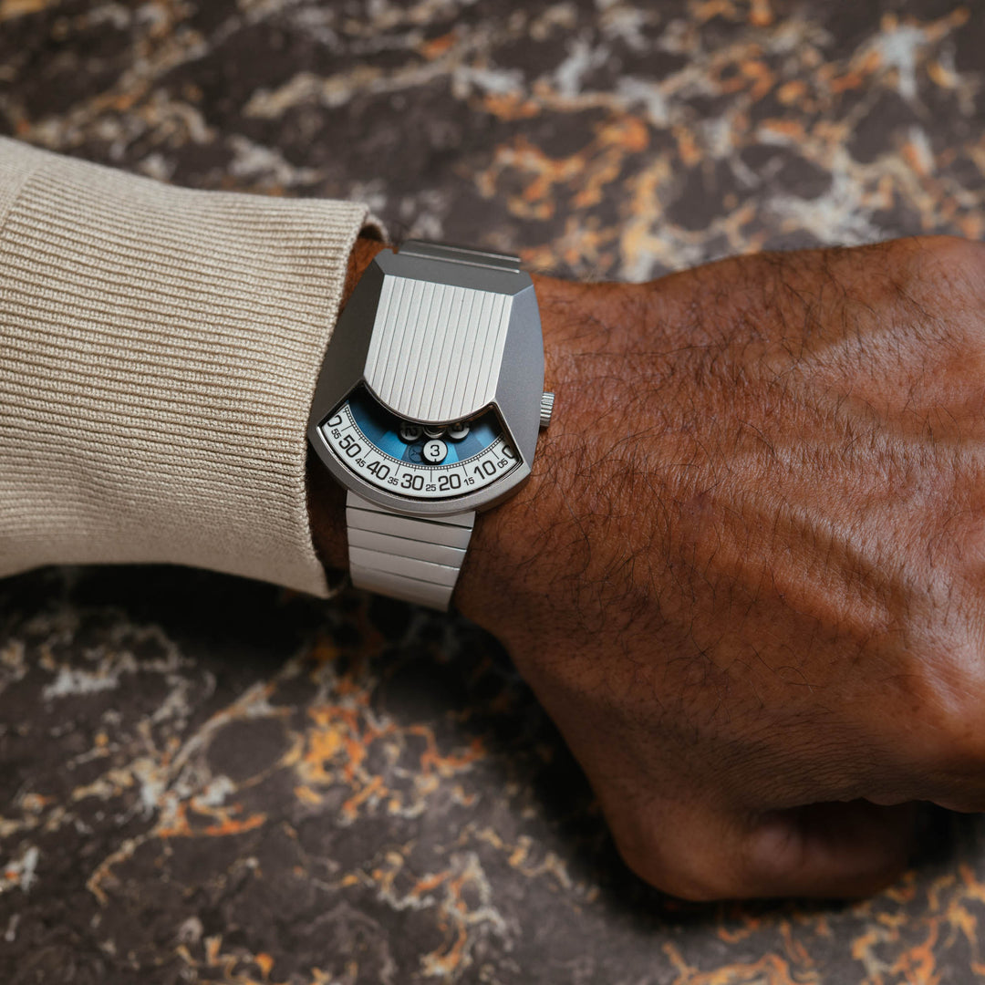 Retronaut Automatic Wandering Hour Matte Steel Blue