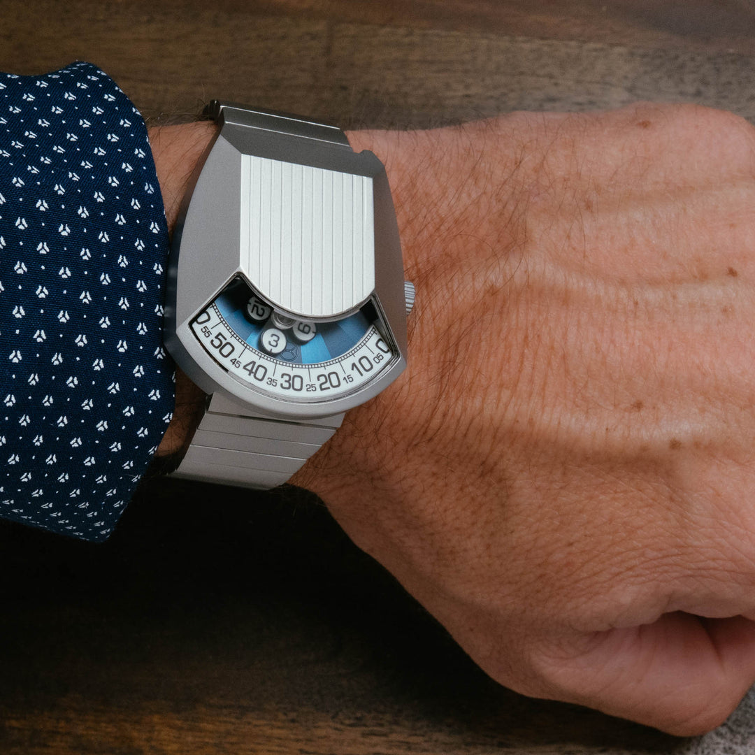 Retronaut Automatic Wandering Hour Matte Steel Blue