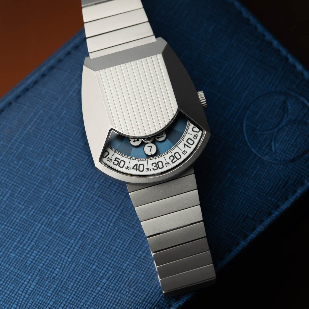 Retronaut Automatic Wandering Hour Matte Steel Blue