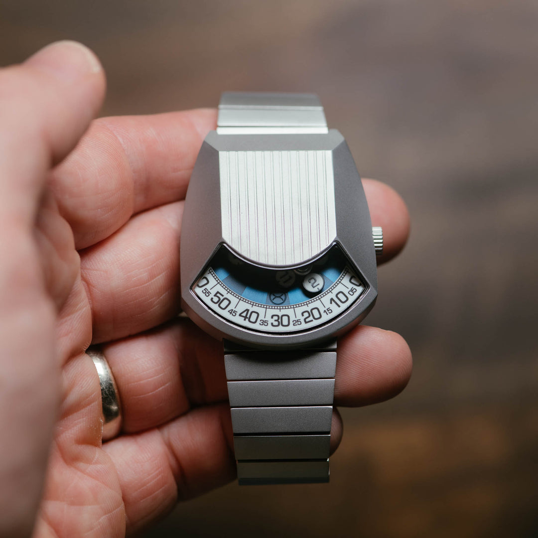 Retronaut Automatic Wandering Hour Matte Steel Blue