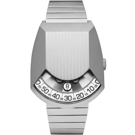 Retronaut Automatic Wandering Hour Matte Steel White