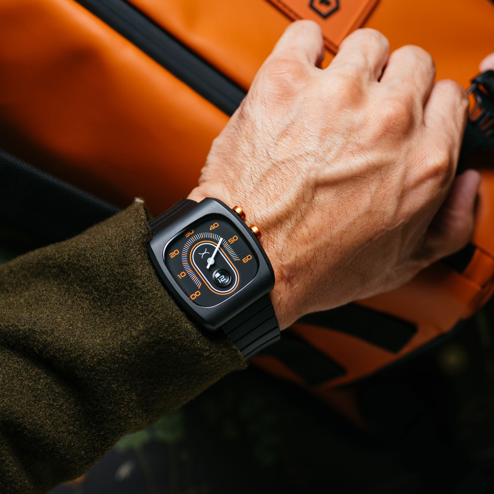 Retroscope Jump Hour Black Orange | Xeric.com – Xeric Watches