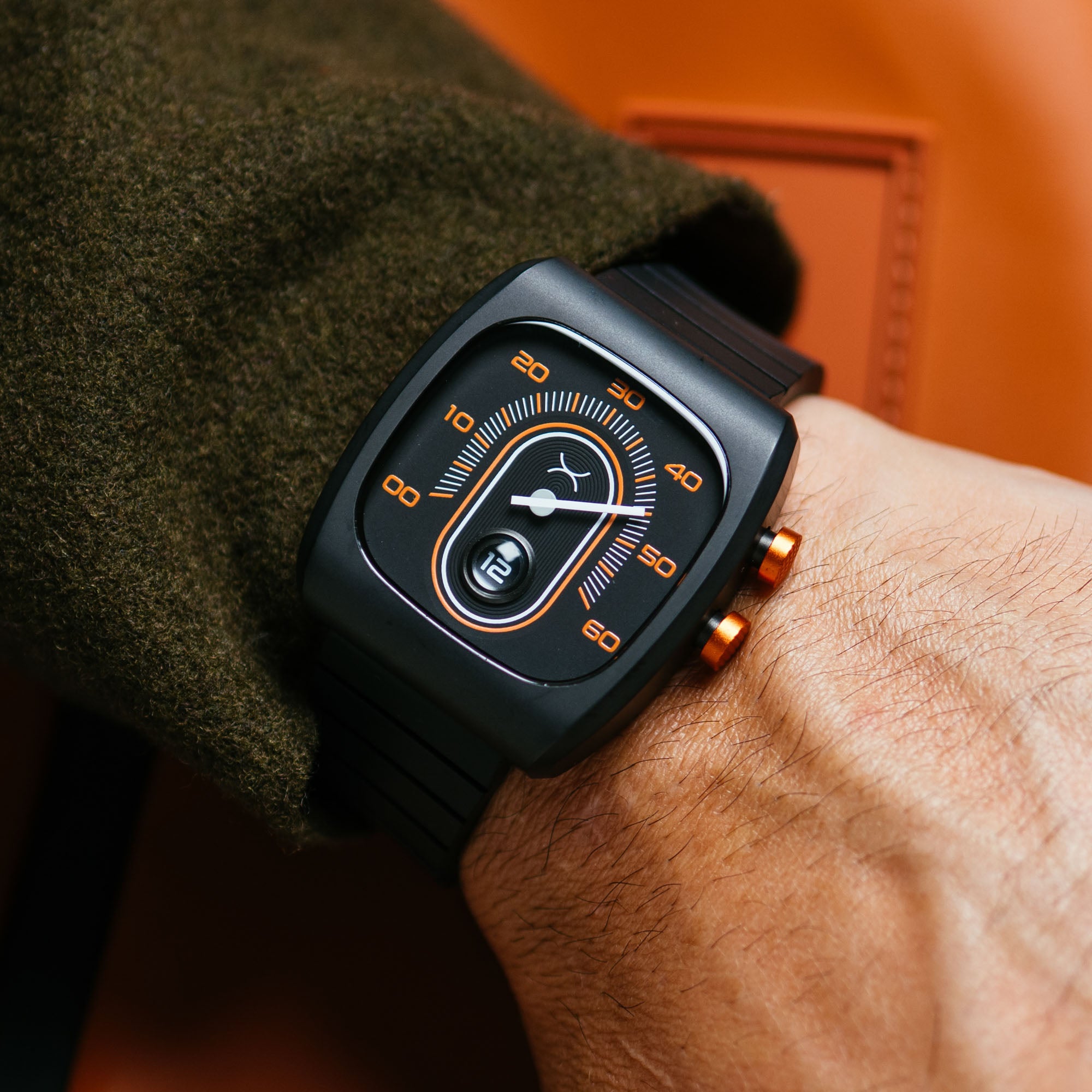 Retroscope Jump Hour Black Orange | Xeric.com – Xeric Watches