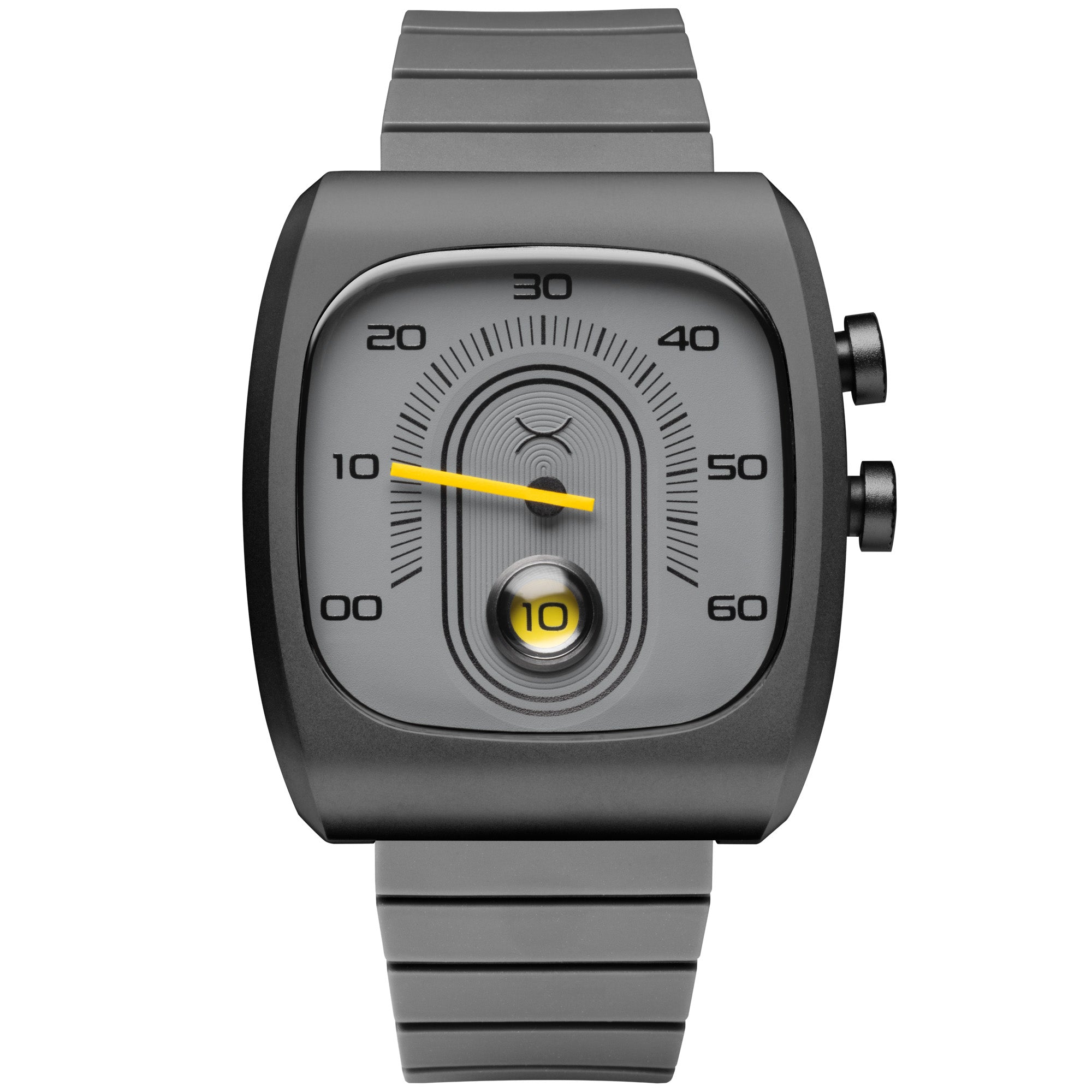 Retroscope Jump Hour Gray Yellow | Xeric.com – Xeric Watches