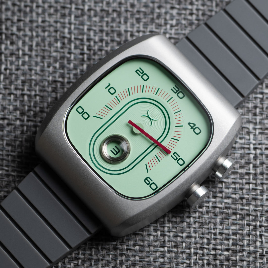 Retroscope Jump Hour Mint Ruby