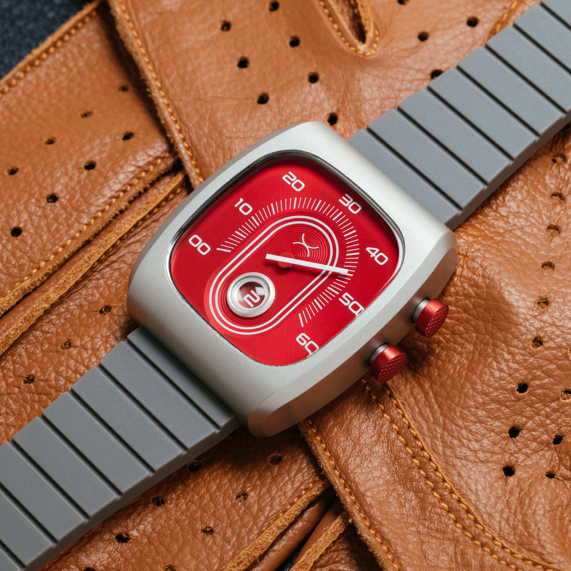 Retroscope Jump Hour Red | Xeric.com – Xeric Watches