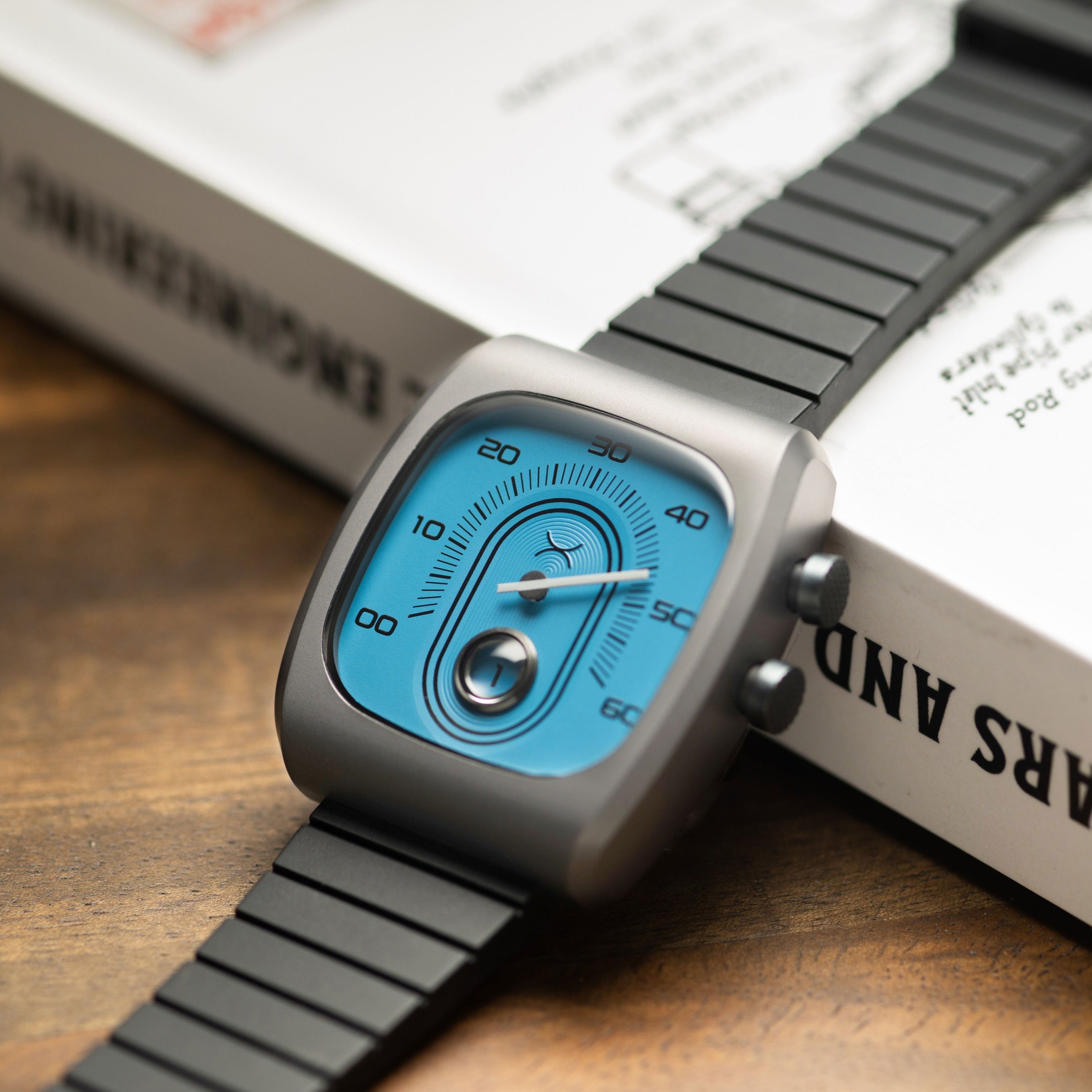 Retroscope Jump Hour Slate Blue | Xeric.com – Xeric Watches