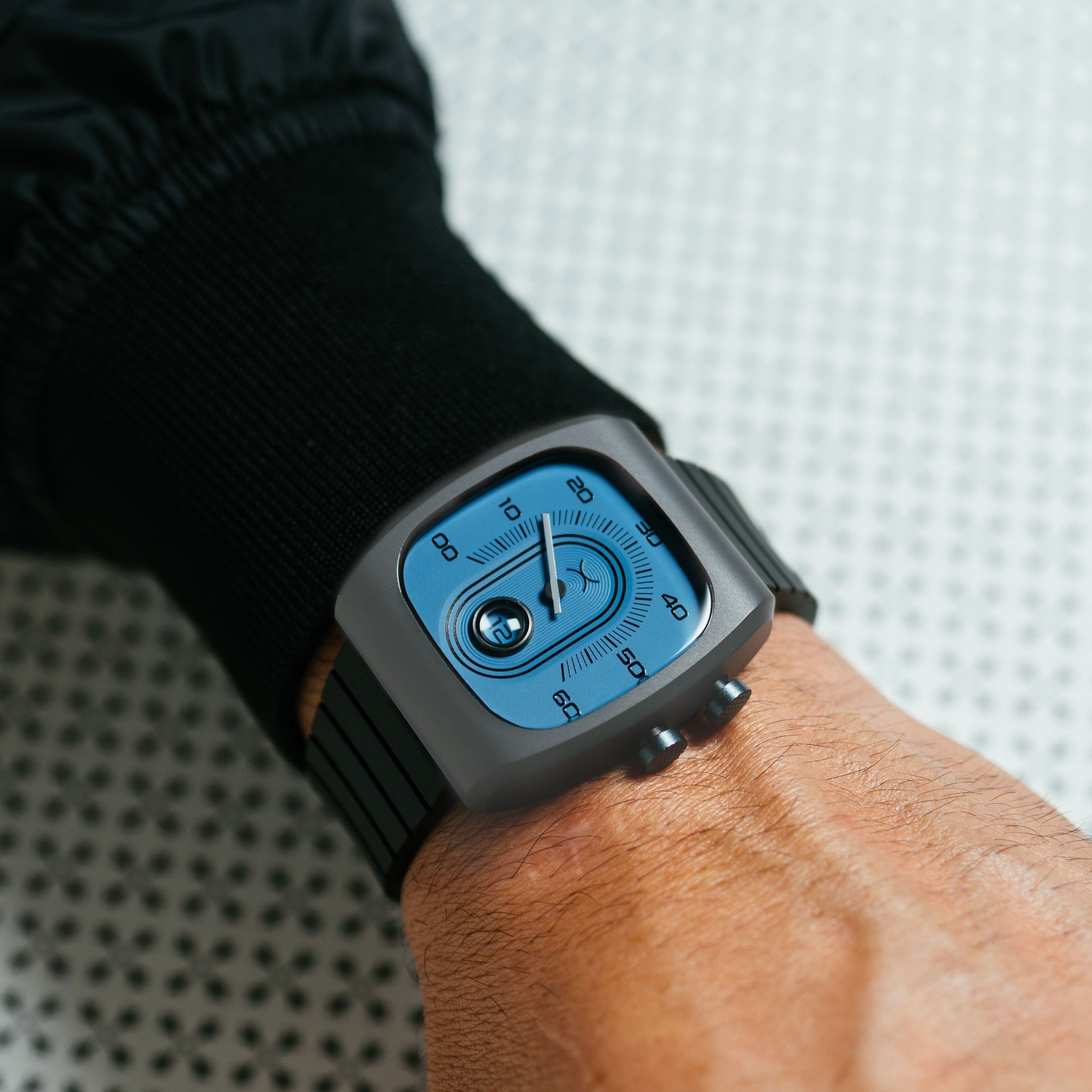 Retroscope Jump Hour Slate Blue | Xeric.com – Xeric Watches