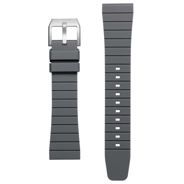 Xeric 22mm Retro Rubber Gray Strap Silver Buckle | Xeric.com