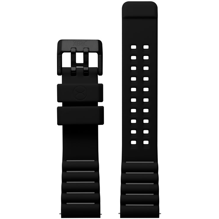 Xeric 22mm Black Gray Silicone Strap