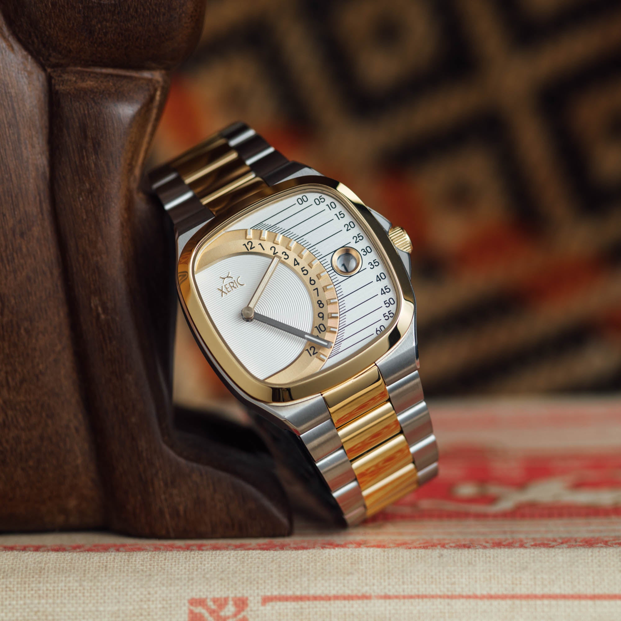 Timeline Retrograde Automatic Two-tone Gold Silver | Xeric.com