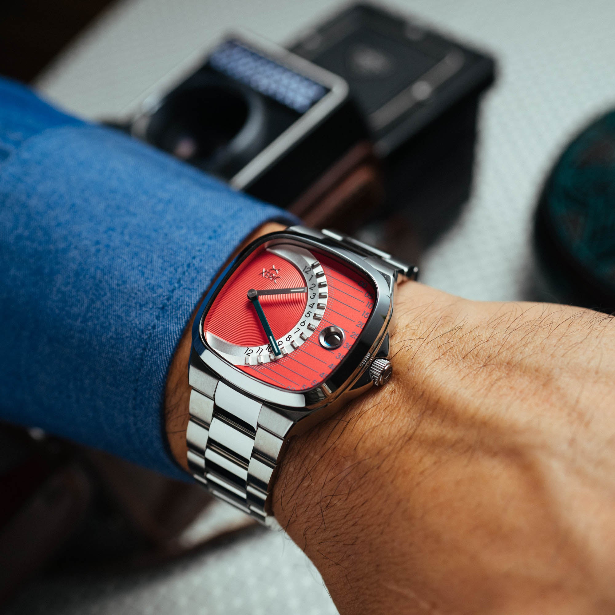 Timeline Retrograde Automatic Salmon | Xeric.com – Xeric Watches
