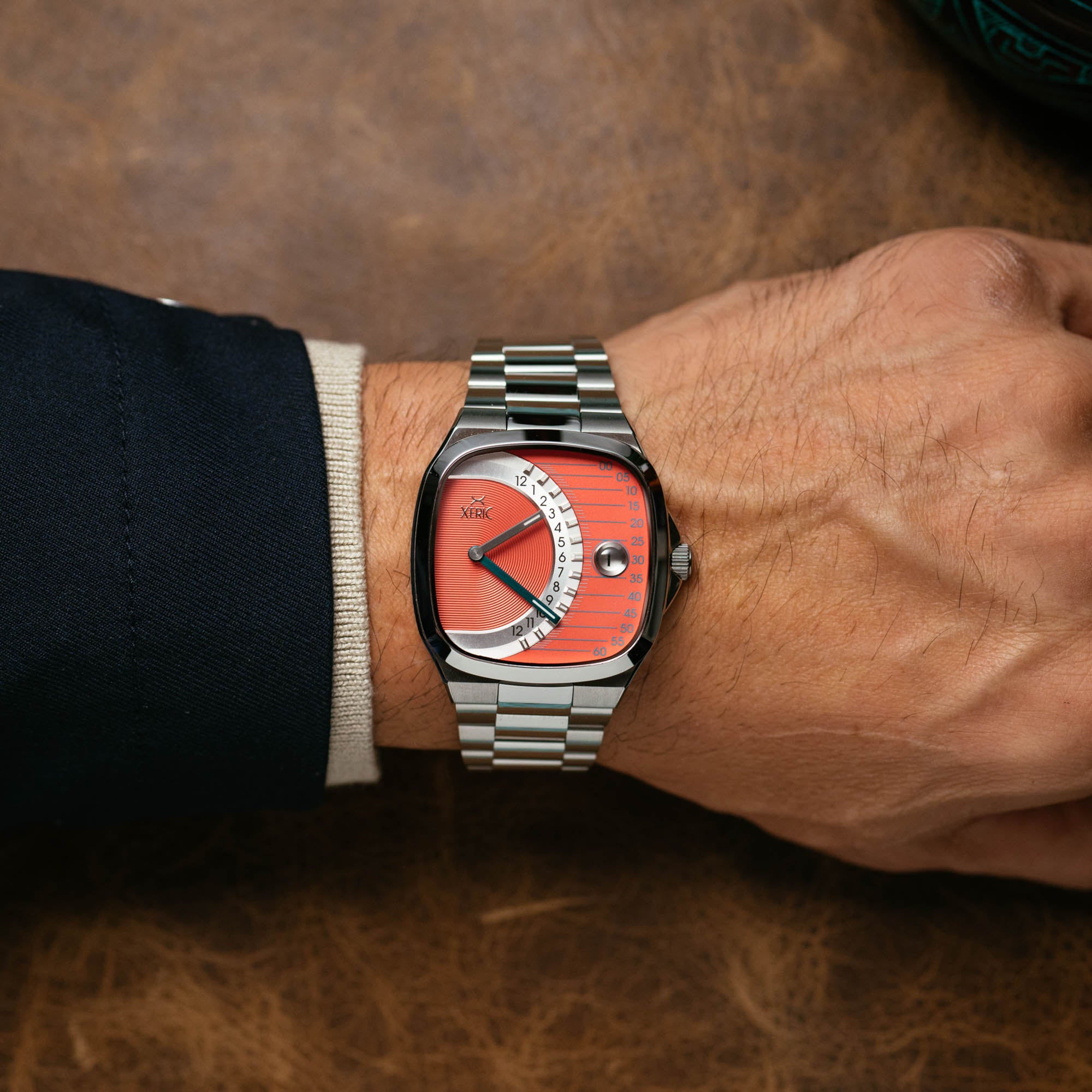 Timeline Retrograde Automatic Salmon | Xeric.com – Xeric Watches