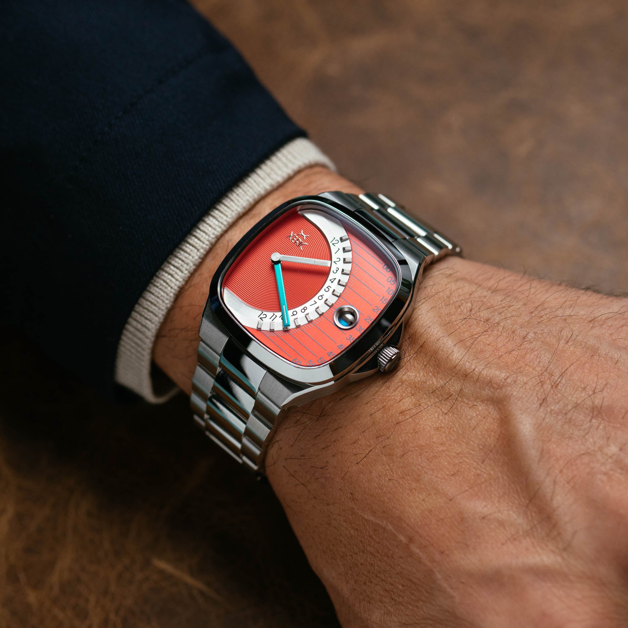 Timeline Retrograde Automatic Salmon | Xeric.com – Xeric Watches
