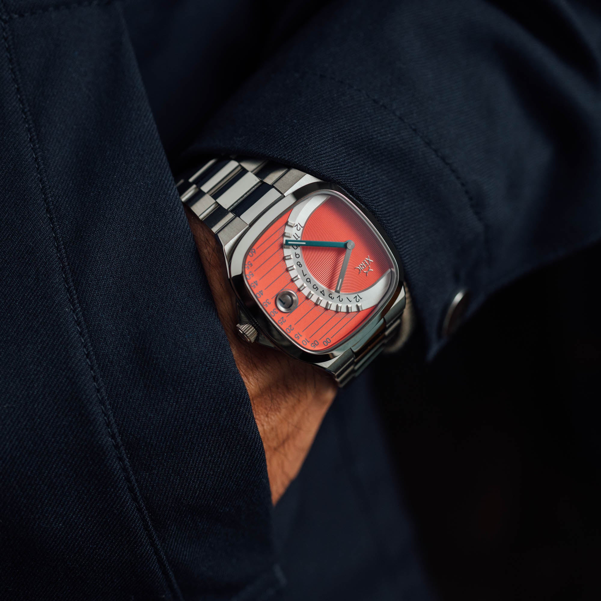 Timeline Retrograde Automatic Salmon | Xeric.com – Xeric Watches