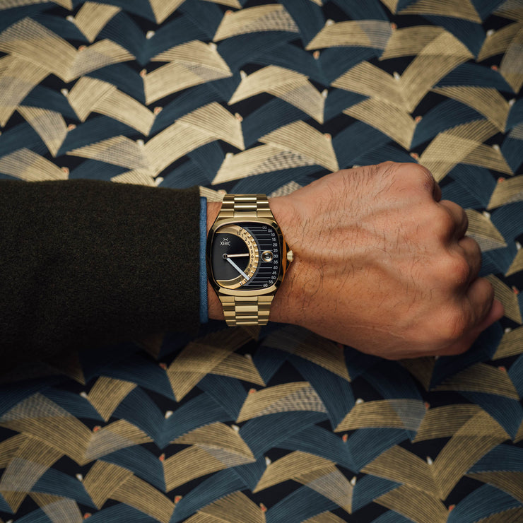 Timeline Retrograde Automatic Gold Black