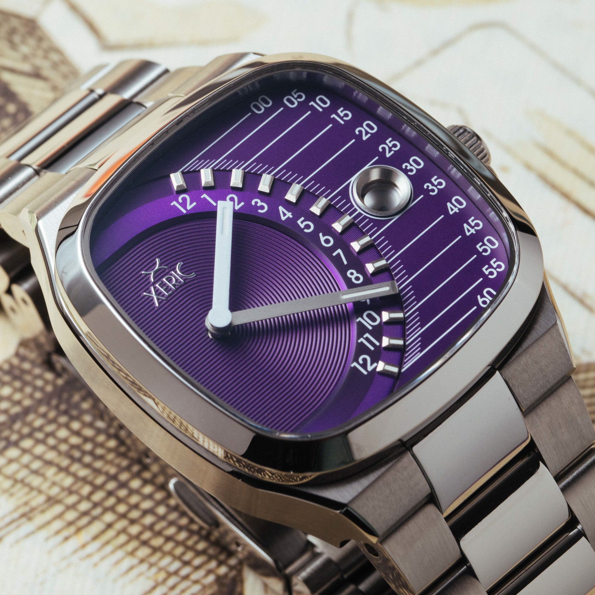 Timeline Retrograde Automatic Purple | Xeric.com – Xeric Watches