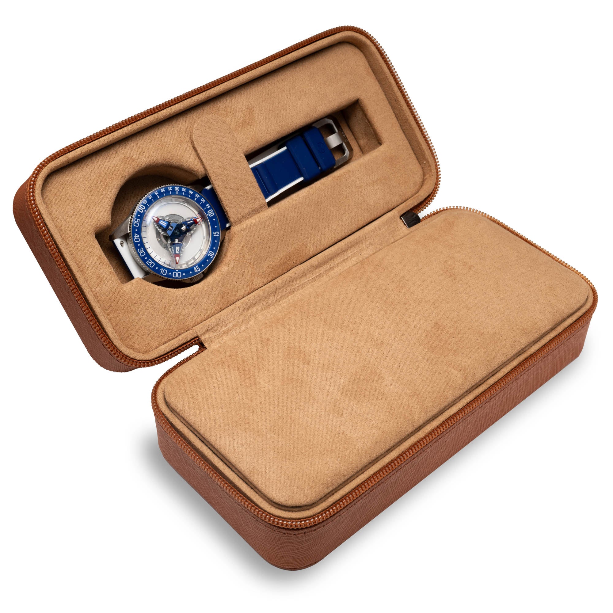 Xeric Two-watch Tan Saffiano Carrying Case | Xeric Watches