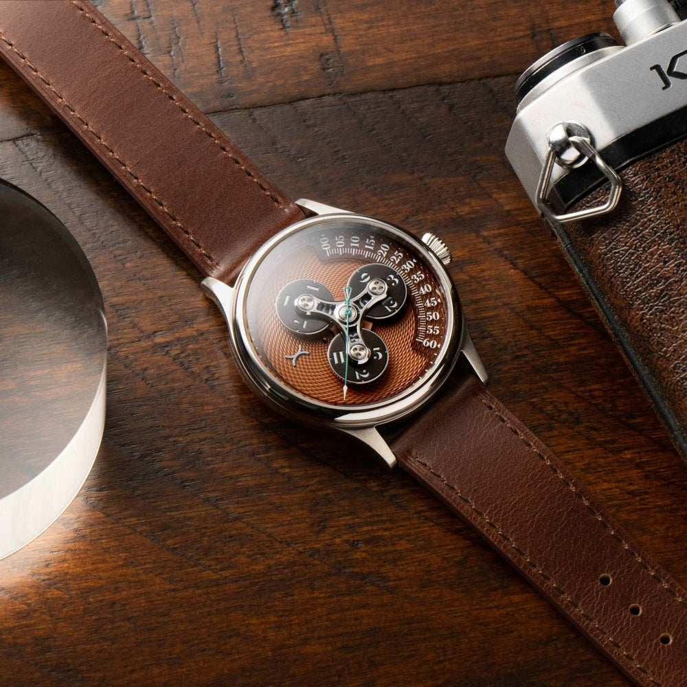 Triptych II Automatic Wandering Hour Copper