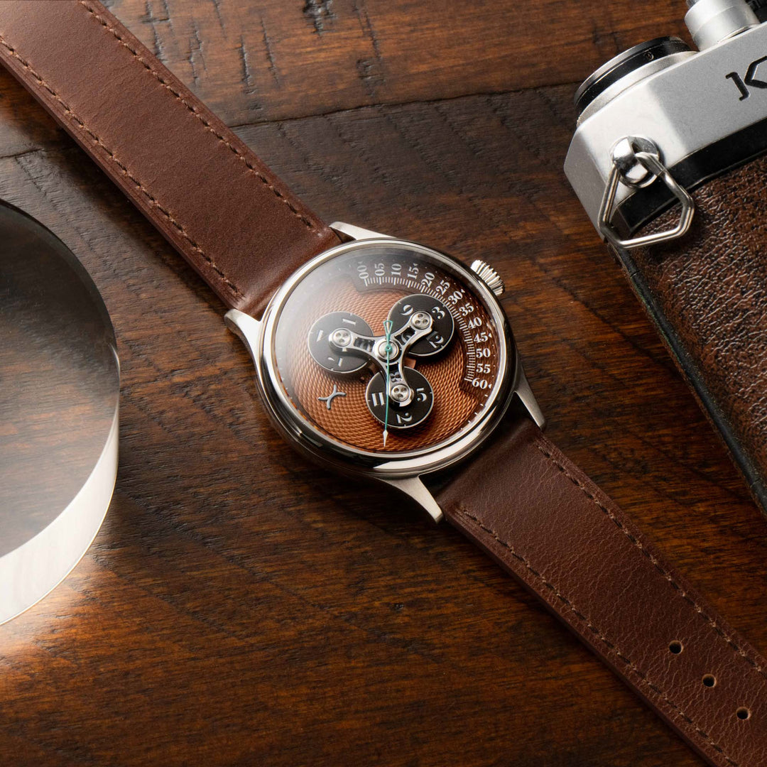 Triptych II Automatic Wandering Hour Copper