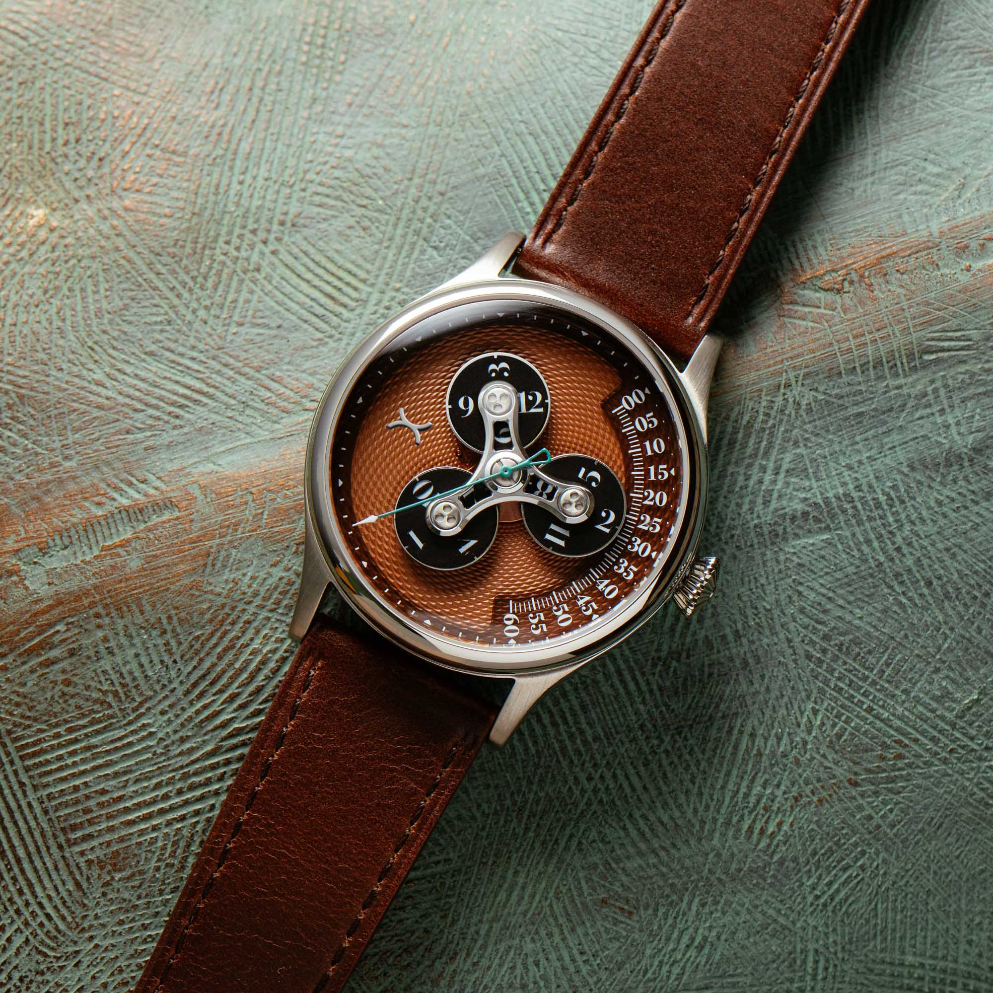 Triptych II Automatic Wandering Hour Copper | Xeric.com – Xeric