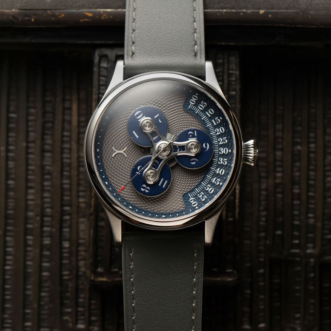 Triptych II Automatic Wandering Hour Slate Blue