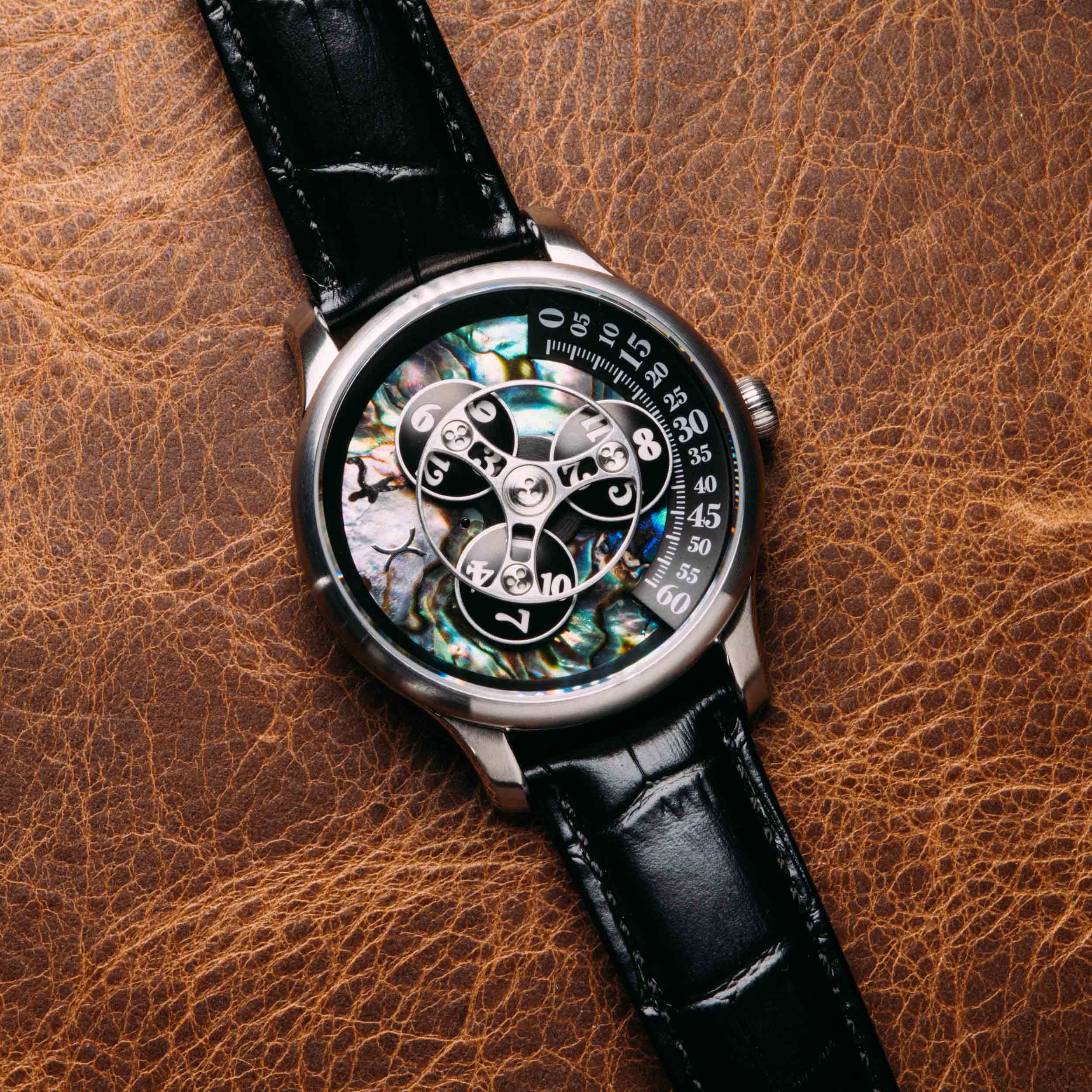 Triptych Automatic Wandering Hour Stone Edition Abalone | Xeric