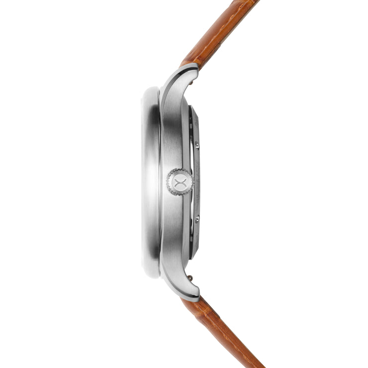 Triptych Automatic Wandering Hour Tan Blue