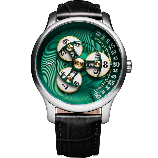 Triptych Automatic Wandering Hour Emerald | Xeric.com – Xeric Watches