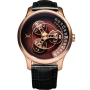 Triptych Automatic Wandering Hour Rose Gold Wine