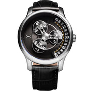 Triptych Automatic Wandering Hour Steel Black