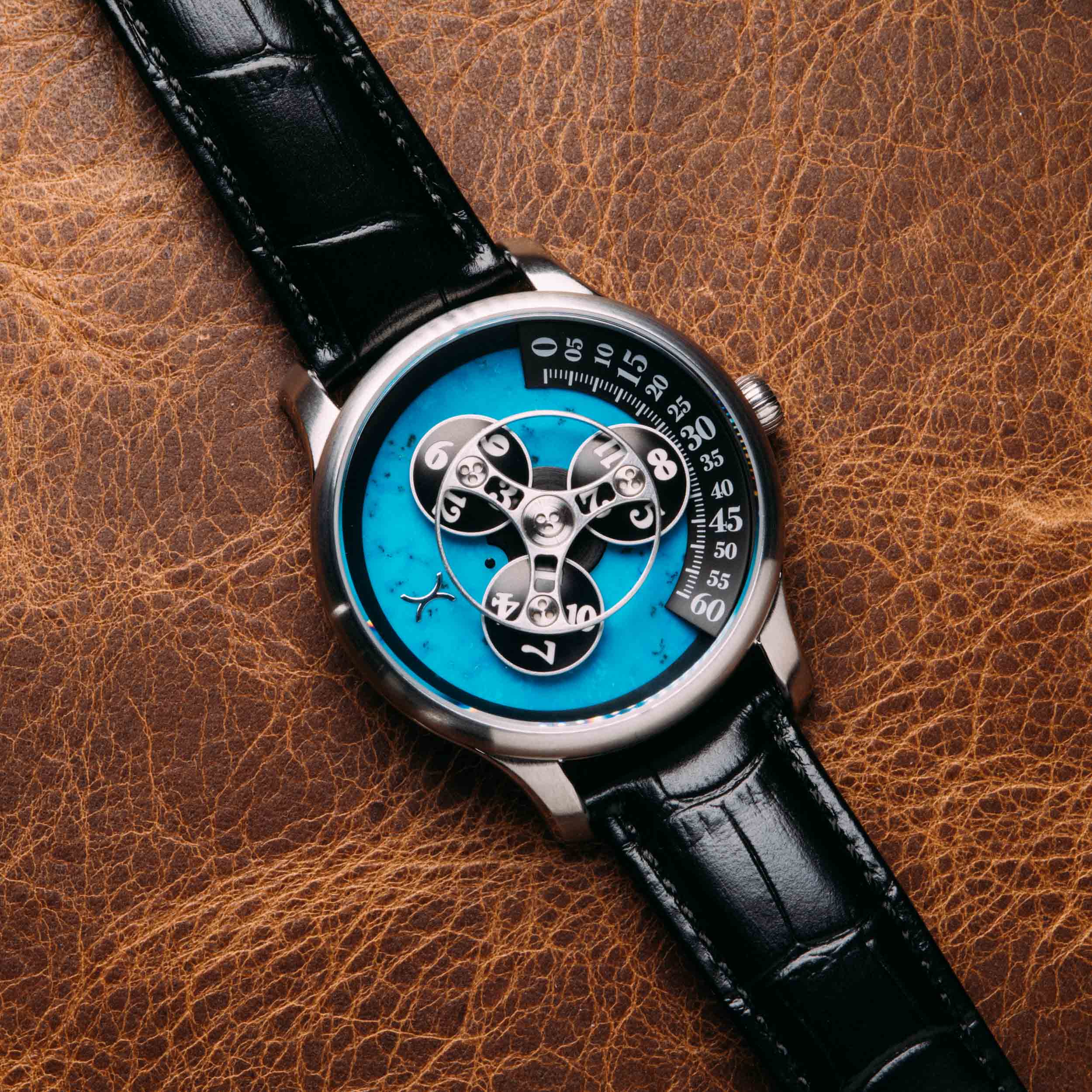 Triptych Automatic Wandering Hour Stone Edition Turquoise | Xeric