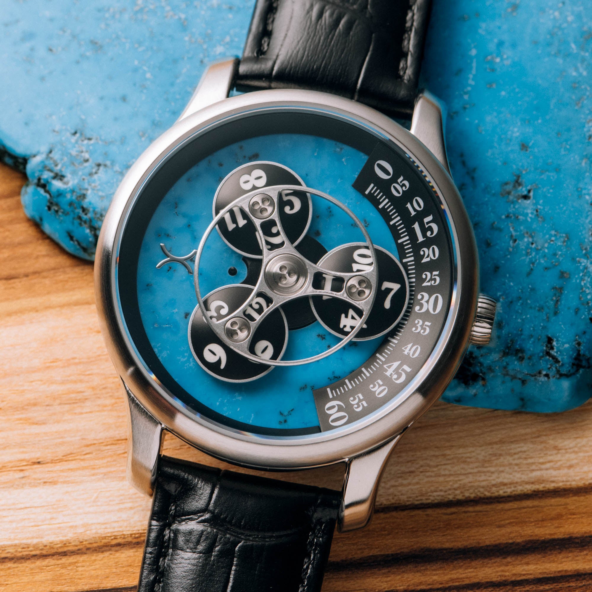 Triptych Automatic Wandering Hour Stone Edition Turquoise | Xeric