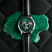 Triptych Automatic Wandering Hour Stone Edition Malachite