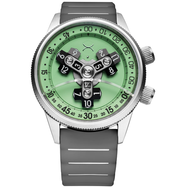 Vendetta II Automatic Wandering Hour Vintage Mint Lume | Xeric.com